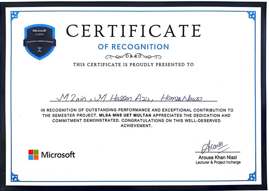 Certificate